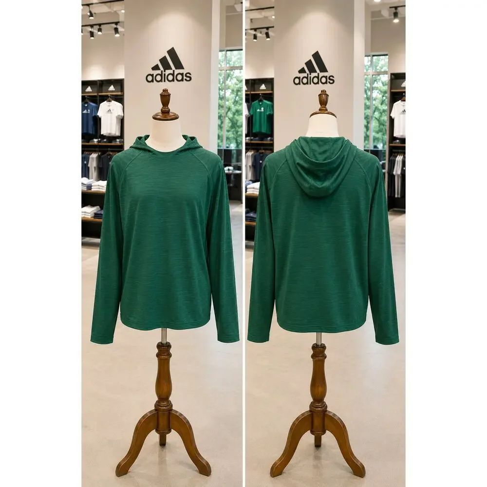 Adidas Climalite Green Lightweight Hoodie Men’s Small Athletic Pullove